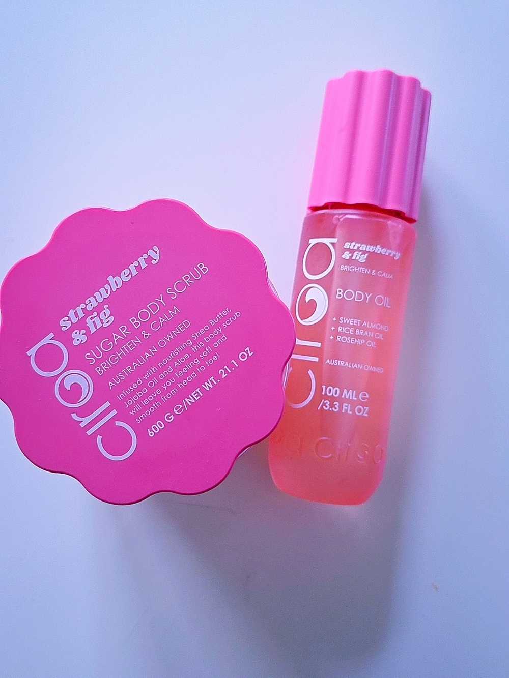 Strawberry & Fig Pink Sugar Body Scrub & Body Oil Set